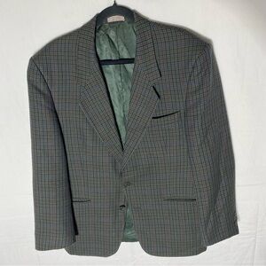 Vintage Club International Green Black Red Blue Plaid Blazer Sport Jacket 42R
